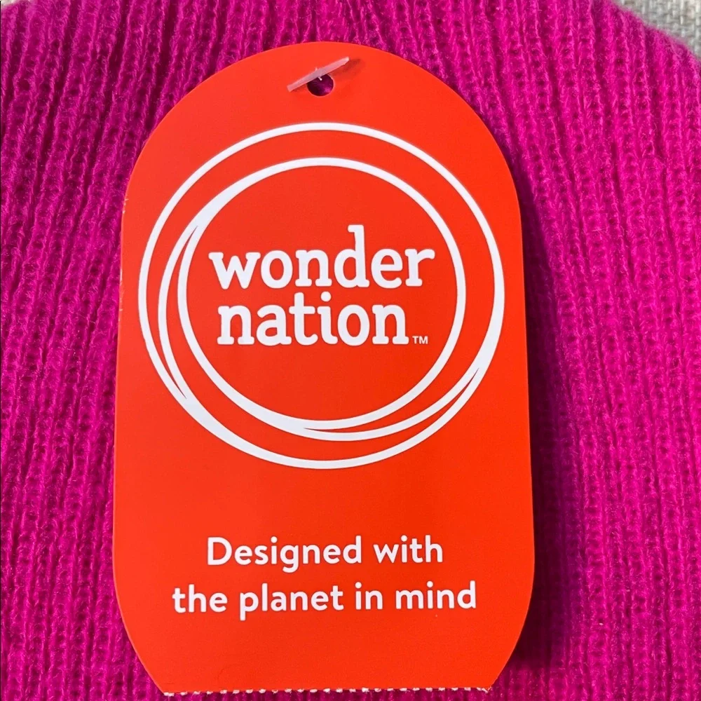 Wonder Nation Ribbed Knit Beanie-Pink